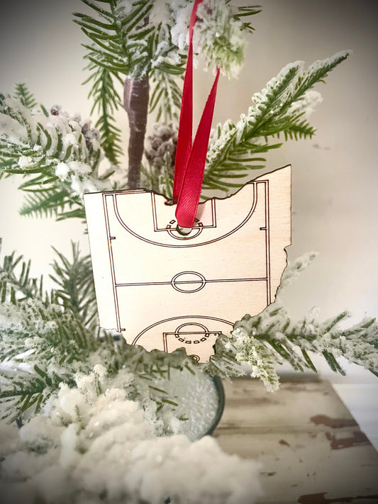 Basketball Ornament/Gift Tag - basketball state.  Great basketball gift or coach gift. Basketball senior night gift