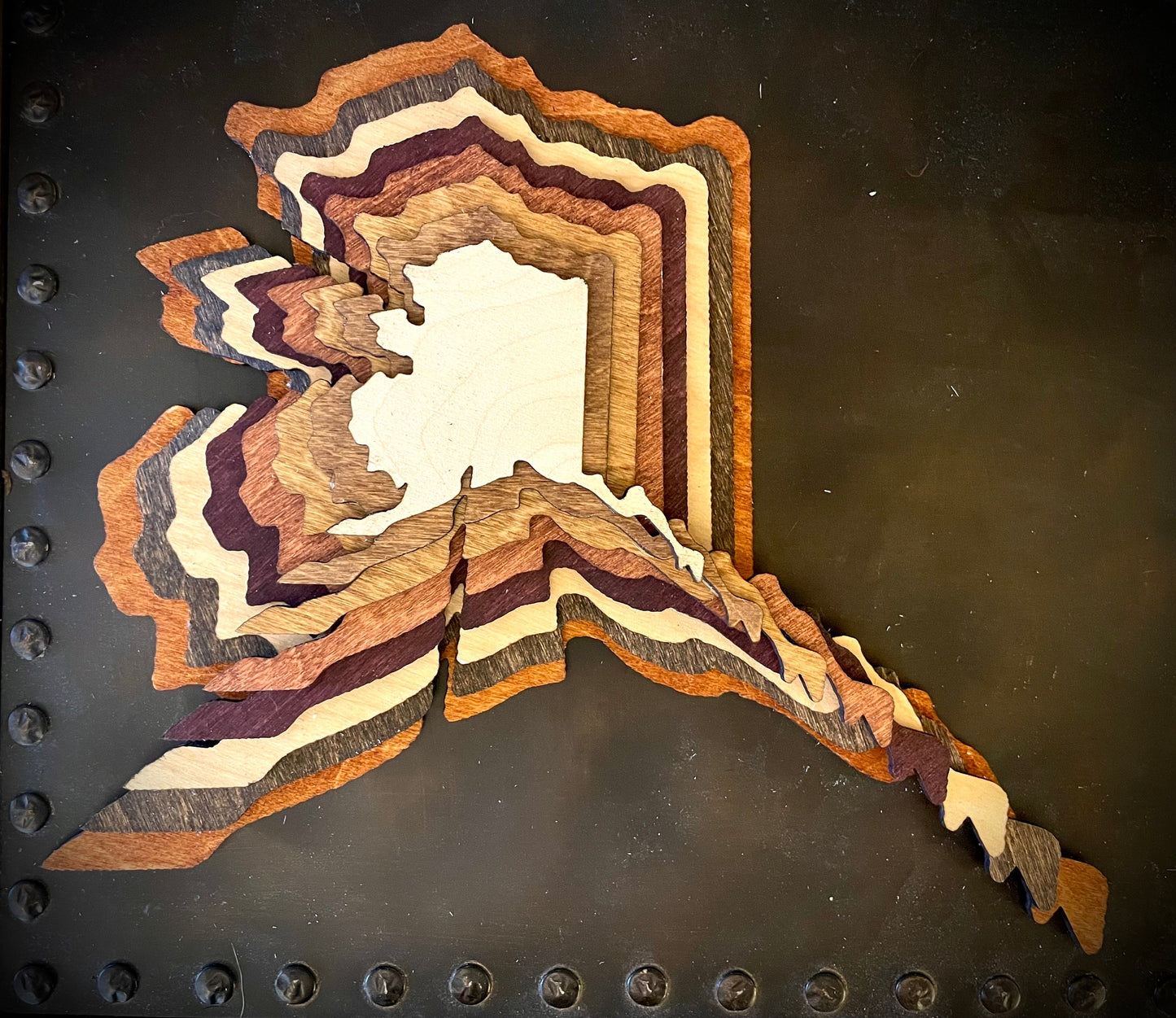 Alaska Stacked State 3D Wood Table & Wall Art | Multi-Color