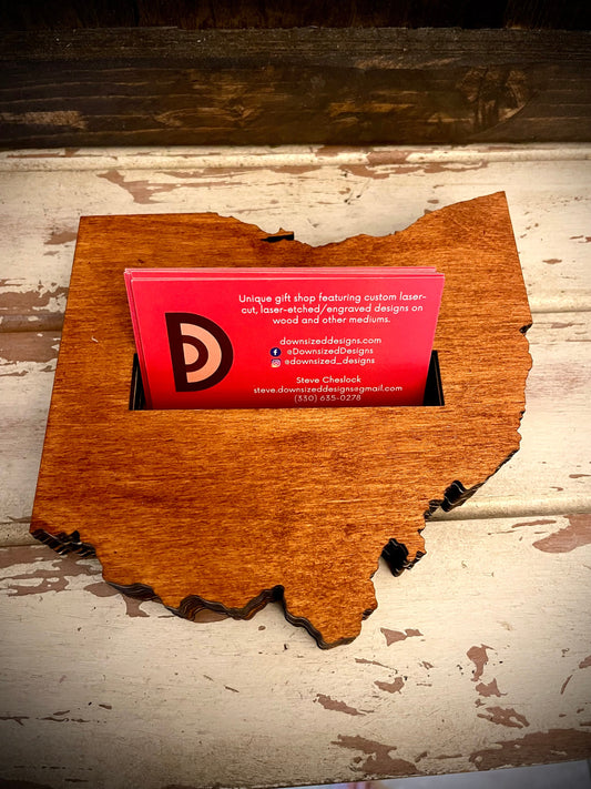 Ohio Wood Business Card Holder | 12 Finishes | Office Gift