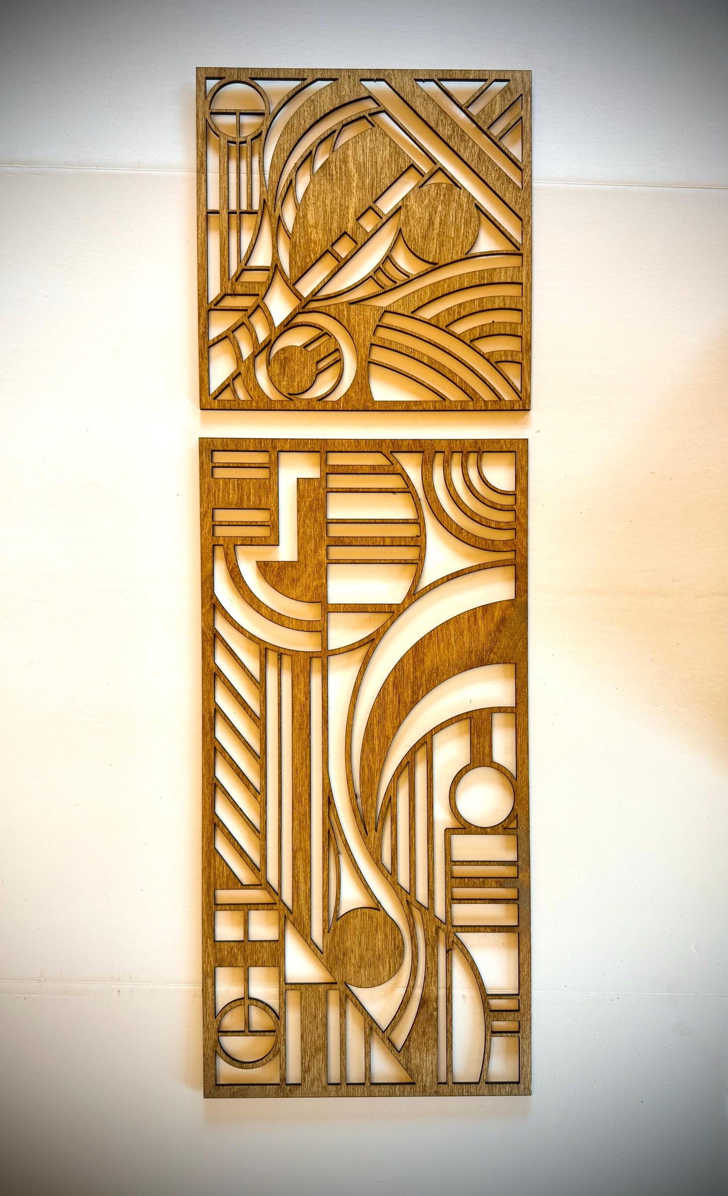 Boho Modern Art Deco Art Deco Geometry wood wall art, mixed 4 panel in 15 finishes, wall decor, wall art original