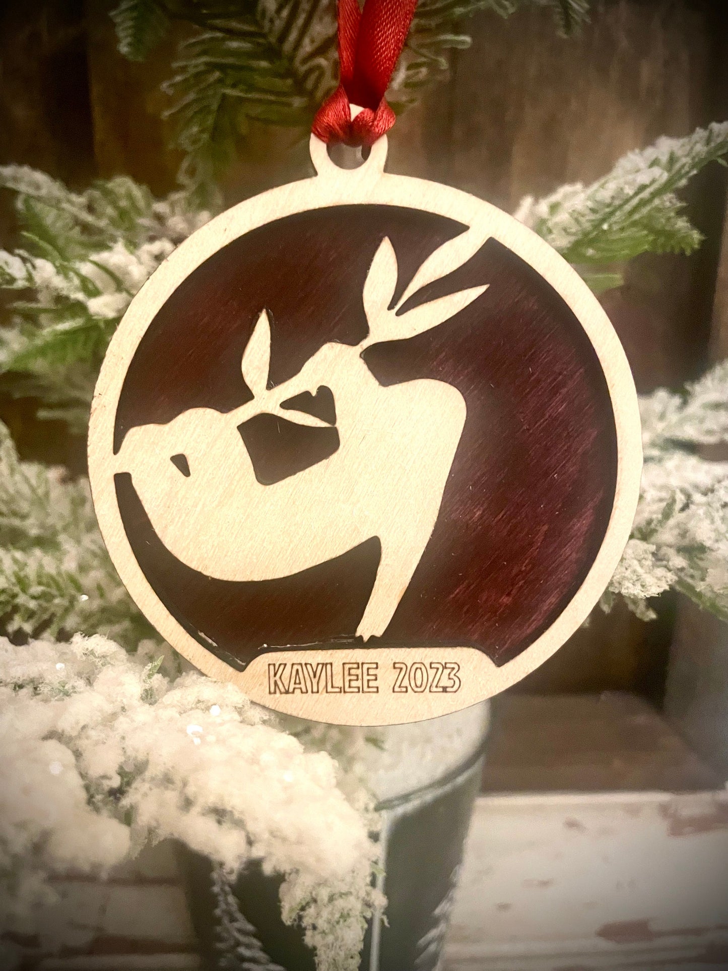 Sloth Personalized 2-Layer Wood Christmas Ornament & Gift Tag | Multiple Finishes | Animal Lover Gift