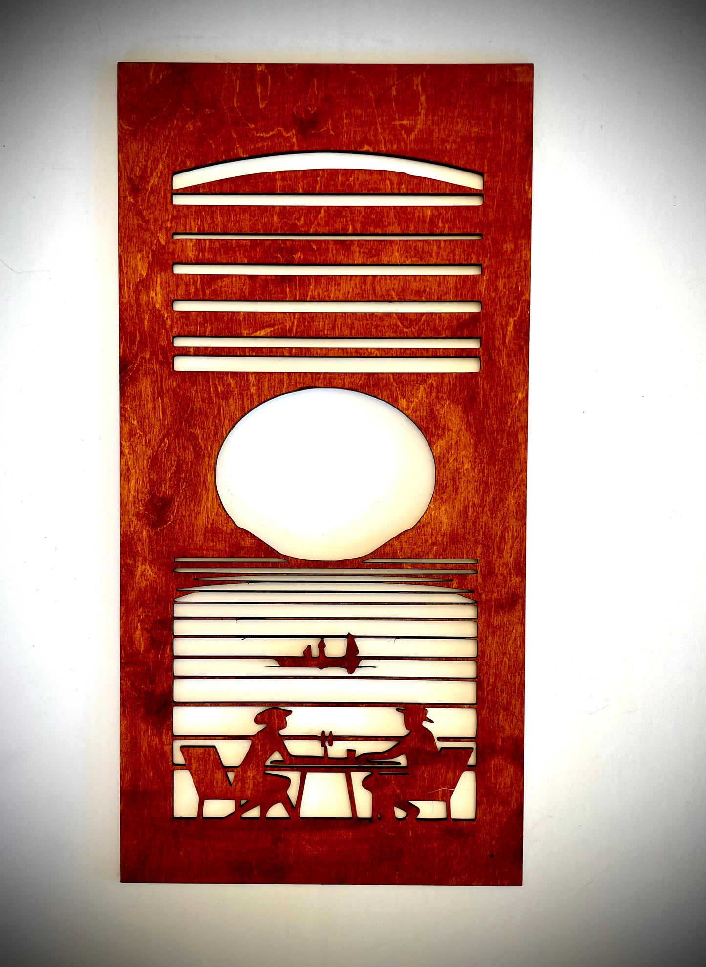 Mid Century Modern Waterfront Wood Wall Art | 3-Panel Set | Multiple Sizes & Finishes | Style F