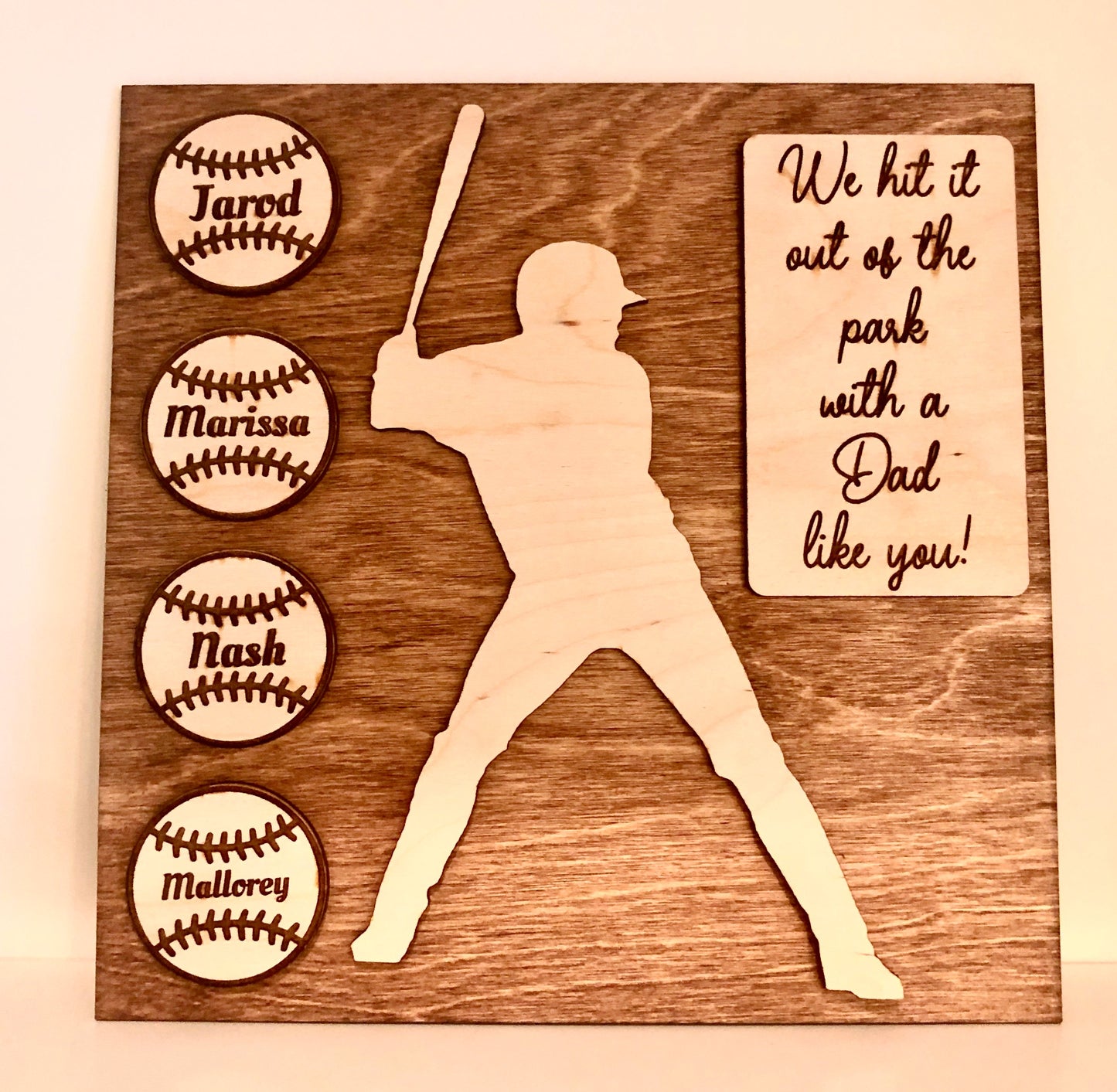 Custom Baseball Wood Plaque | Father's Day, Birthday & Christmas Gift