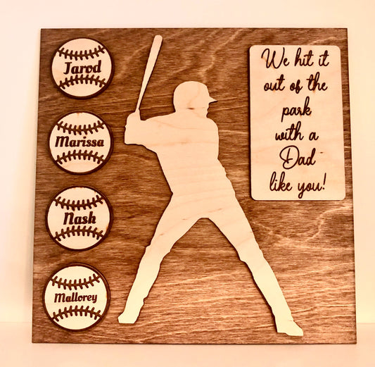 Custom Baseball Wood Plaque | Father's Day, Birthday & Christmas Gift