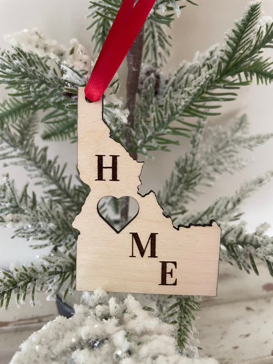 Idaho HOME Wood Ornament & Gift Tag | 12 Finishes | State Pride Gift