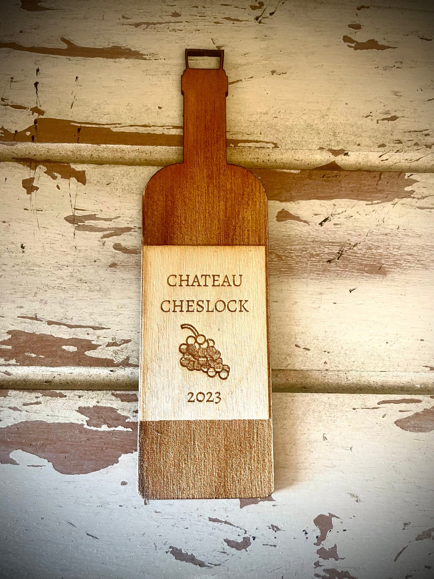 Personalized Wine Bottle Engraved Wood Refrigerator Magnet | Custom Name | Wine Lover Gift