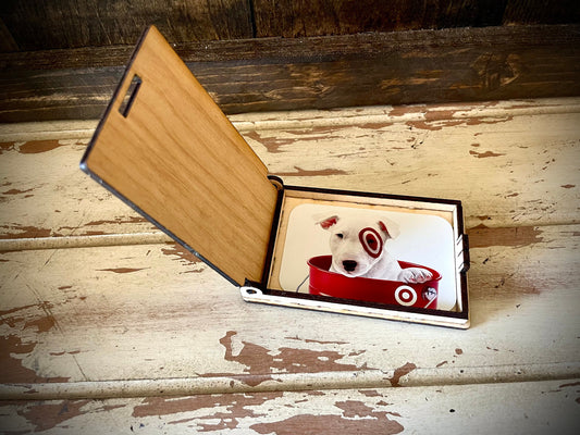 Custom Engraved Wood Gift Card Box | Birthday, Holiday & Corporate Gift