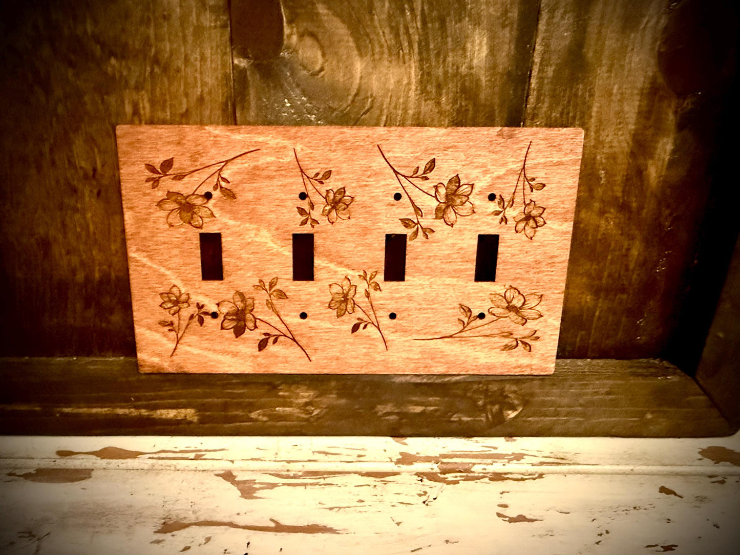 Dogwood Floral Wood Light Switch & Outlet Cover | Decora | 12 Finishes