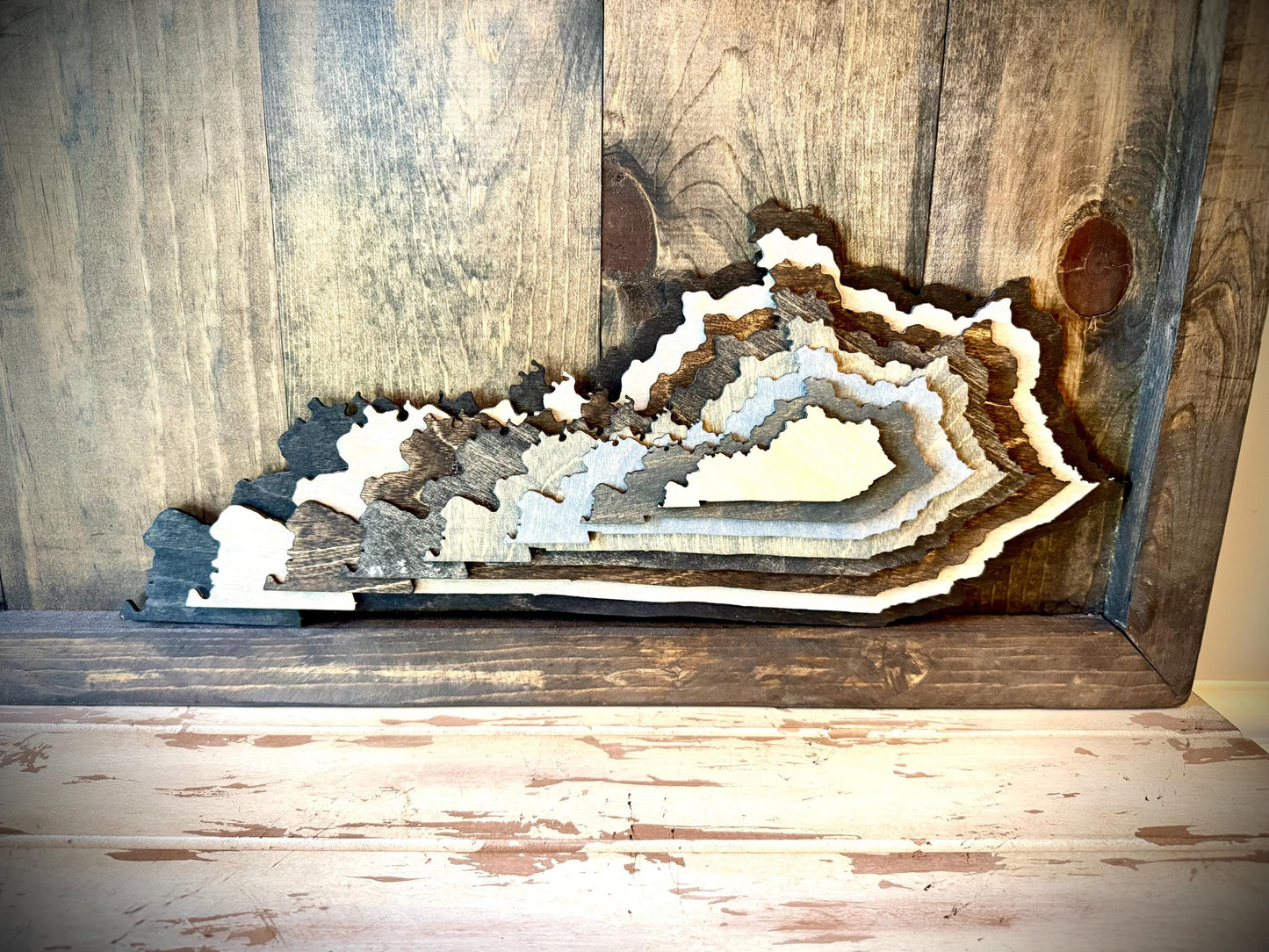 Kentucky Stacked State 3D Wood Table & Wall Art | Multi-Color