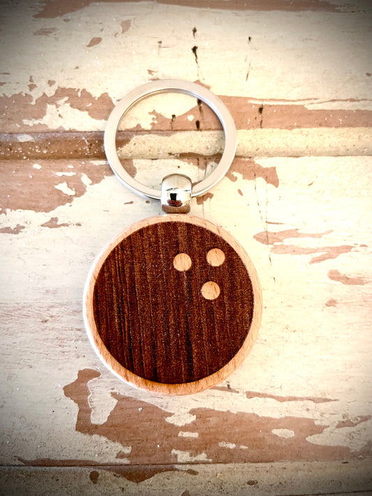 Bowling Ball Wood Keychain | Senior Night, Team & Coach Gift | Laser Engraved