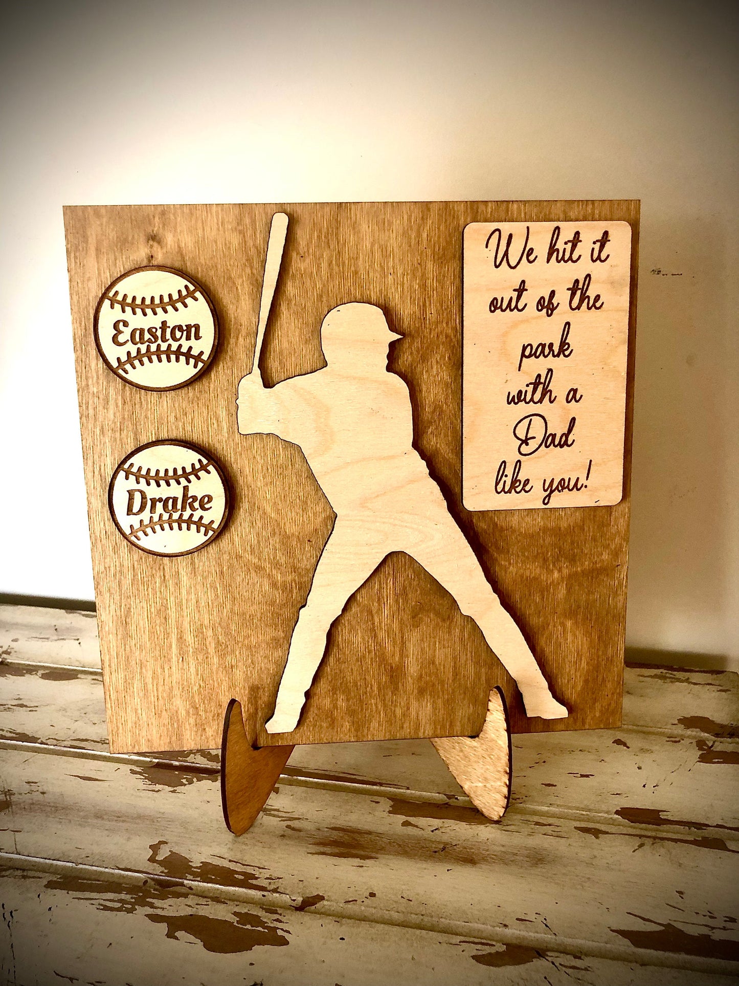 Custom Baseball Wood Plaque | Father's Day, Birthday & Christmas Gift