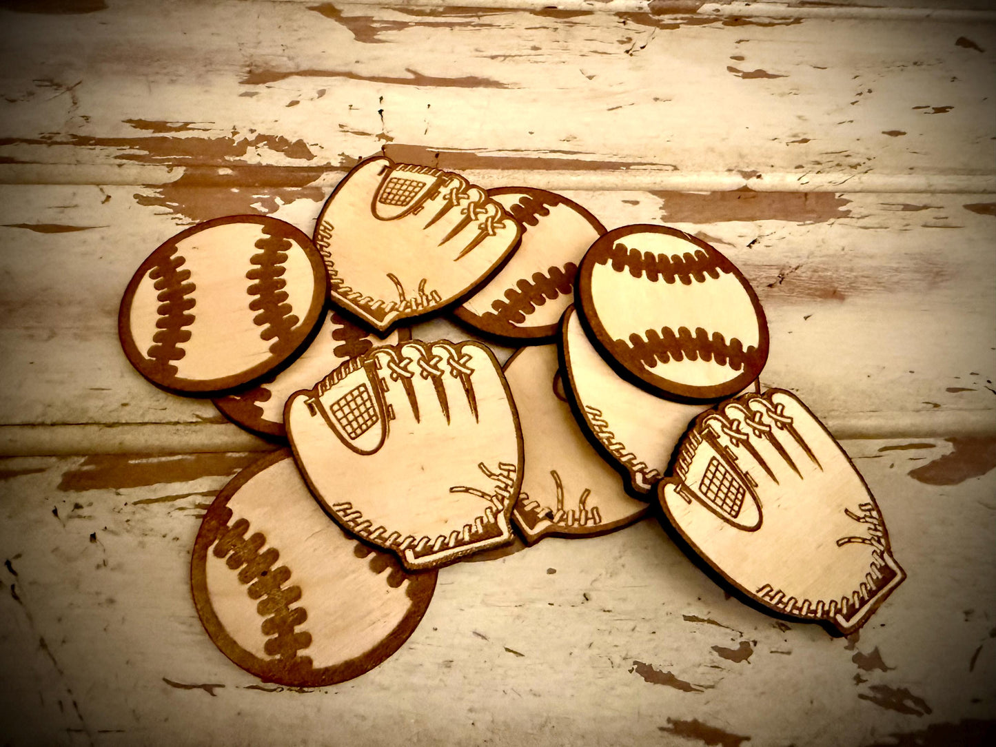 Tic Tac Softball Wood Game | Laser Engraved | 12 Finishes | Softball Gift