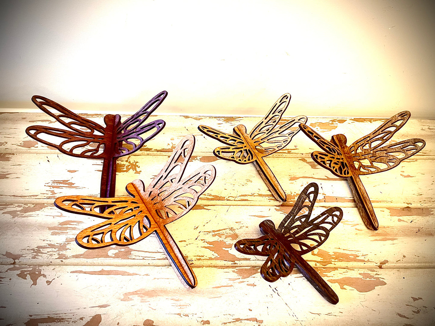 3D Dragonfly Wood Tabletop Decor | Wedding Centerpiece | 5 Sizes, 12 Finishes