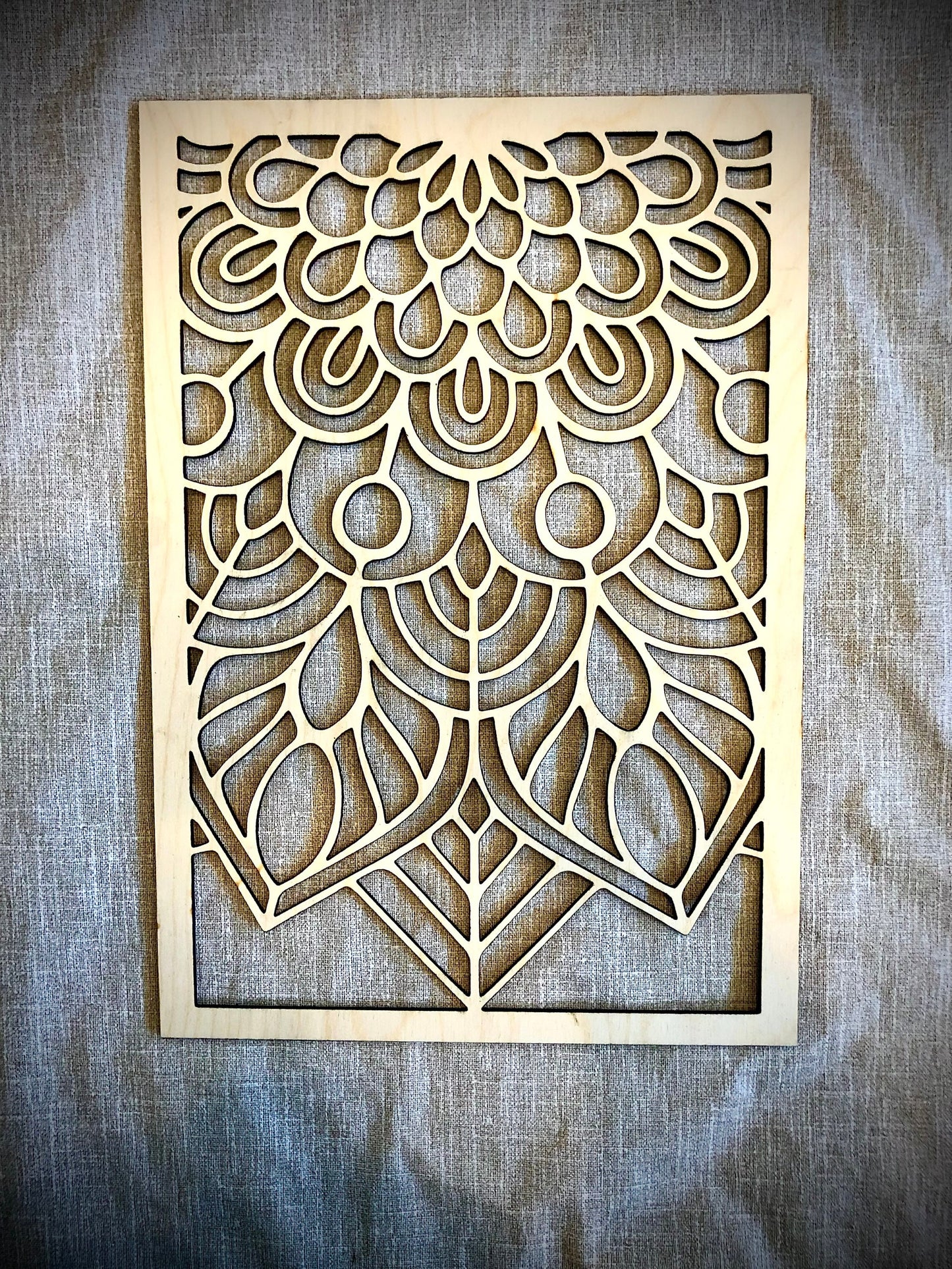 Half Round Flower Mandala Wood Wall Art | 3-Panel Set | Multiple Sizes & Finishes