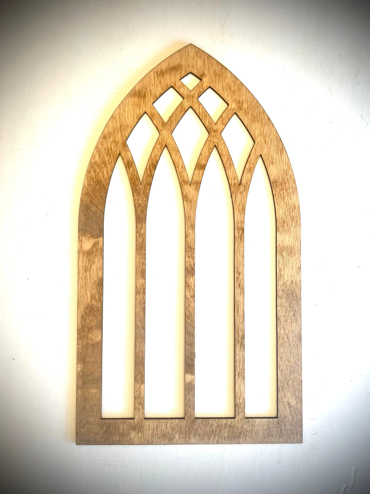 Gothic Cathedral Windows Mandala Wood Wall Art | 3-Panel Set | Multiple Finishes