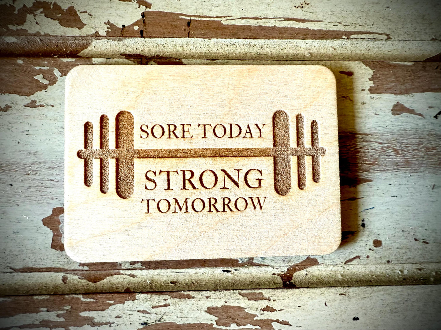 Motivational Fridge Magnet | "Sore Today, Strong Tomorrow" | Workout & Weightlifting Gift