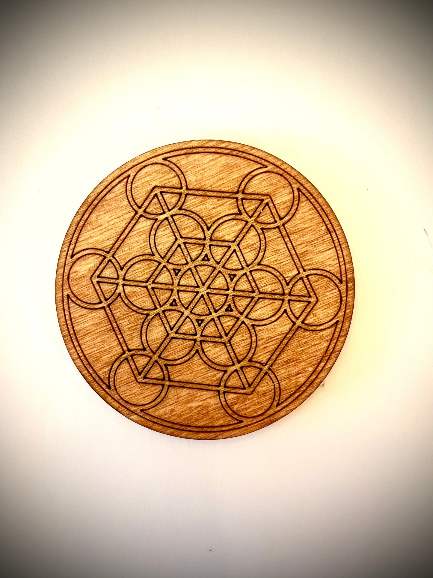 Sacred Geometry & Flower of Life Mandala Wood Magnet Set | Set of 4 | 12 Finishes | Home Decor Gift
