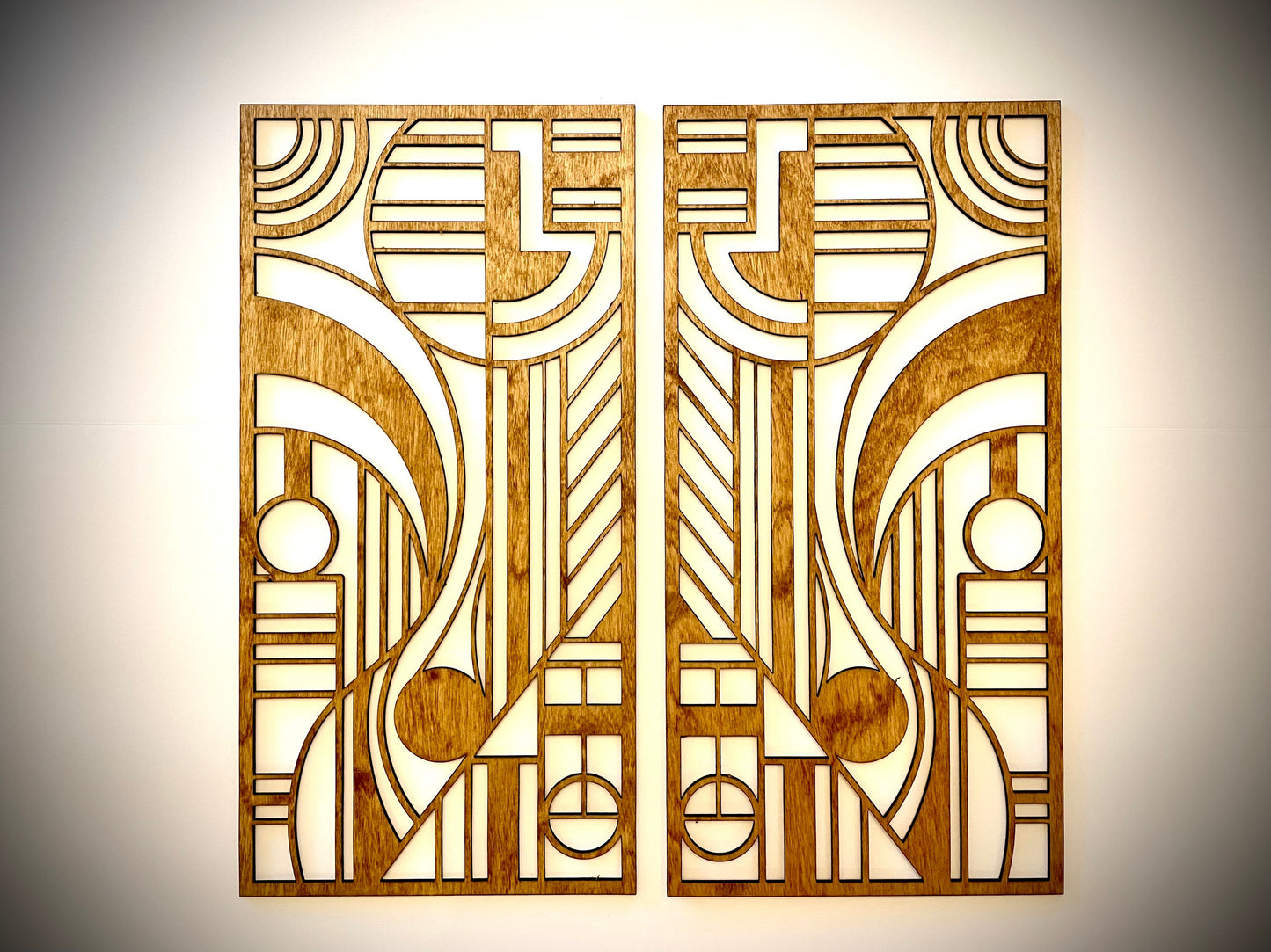 Boho Modern Art Deco Art Deco Geometry wood wall art, 2 panel available in multiple sizes and finishes, decor wall art