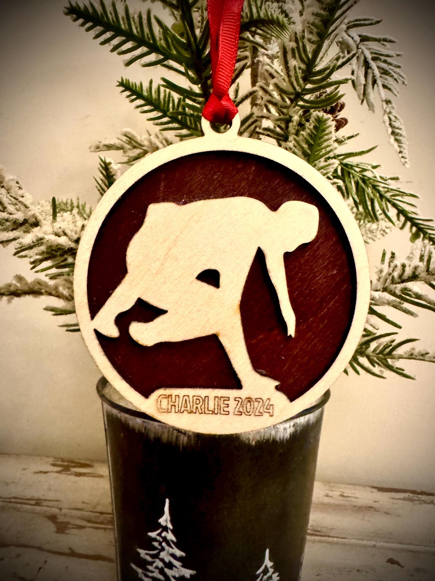 Breakdancer Personalized 2-Layer Wood Christmas Ornament & Gift Tag | Multiple Finishes | Dance Gift (#1)