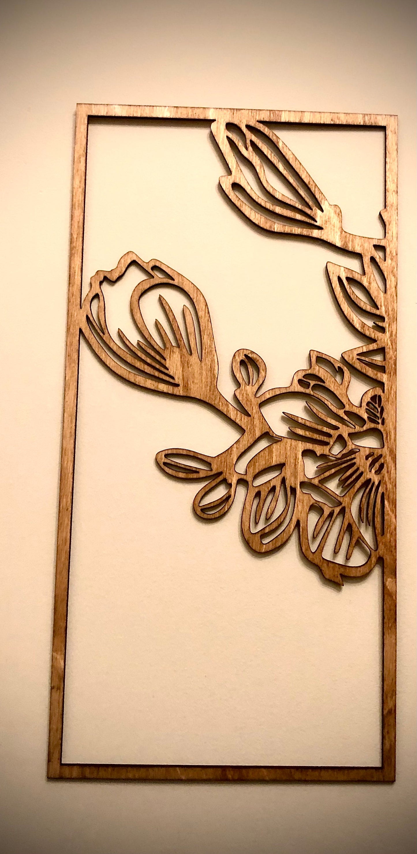 Magnolia Flower Wood Wall Art | 3-Panel Set | Multiple Sizes & Finishes