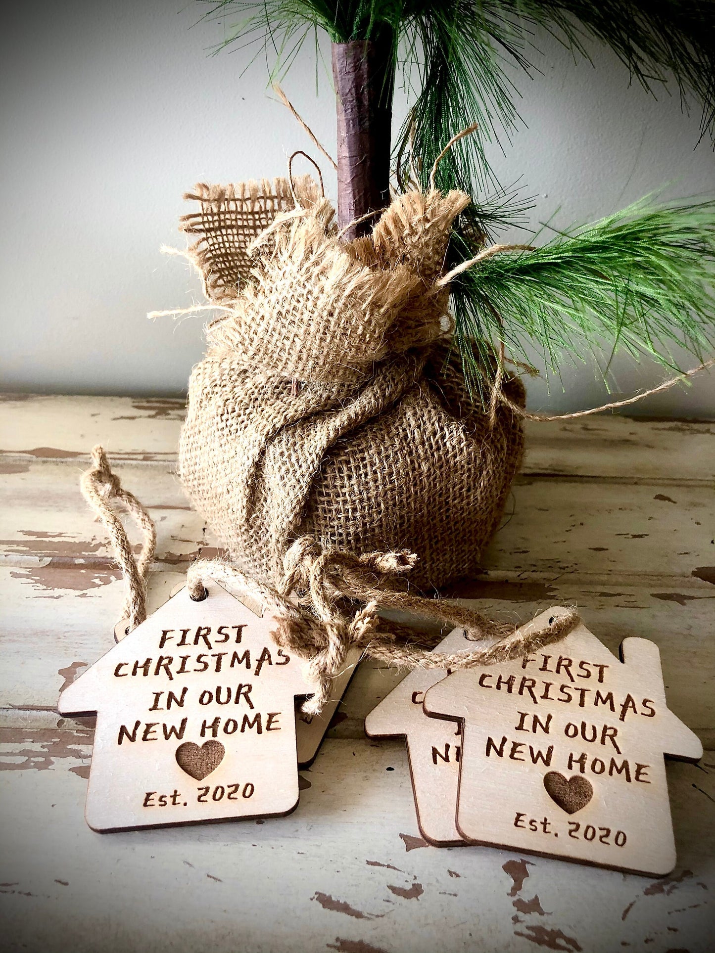 First Christmas in our new home ornament / gift tag can be customized