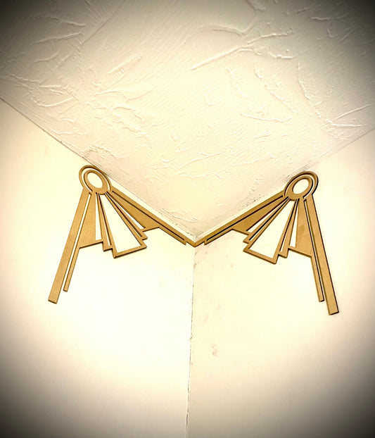Art Deco Wood Corner Accent & Trim | Set of 2 | Multiple Sizes & Finishes | Set X