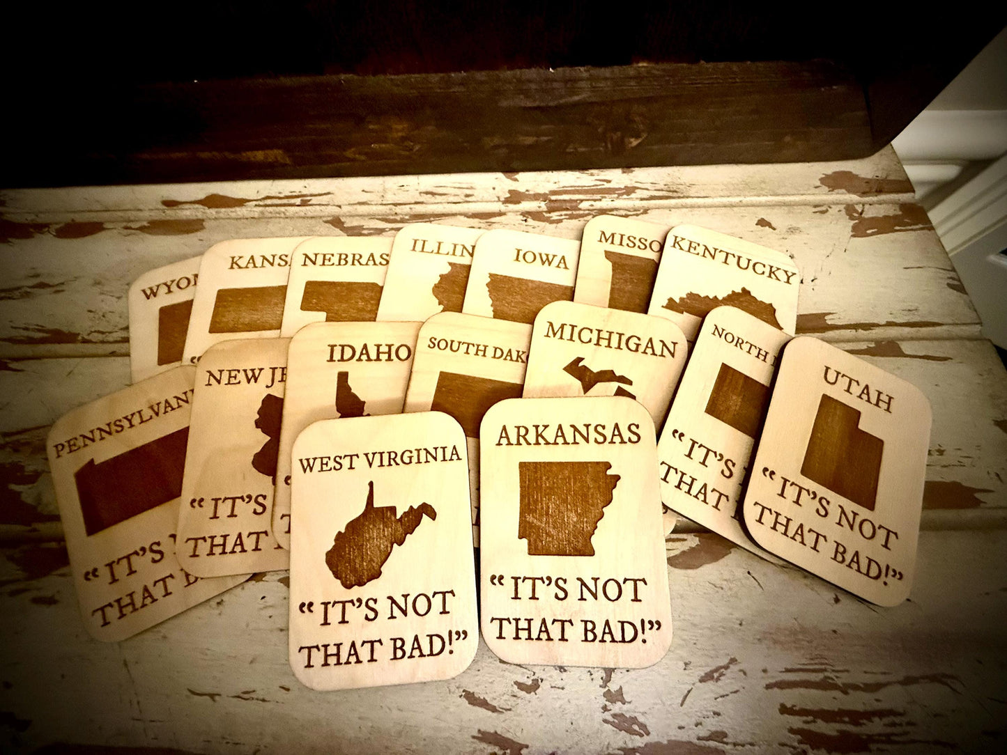 Wyoming "It's Not That Bad!" Funny Wood Fridge Magnet | Funny Gift