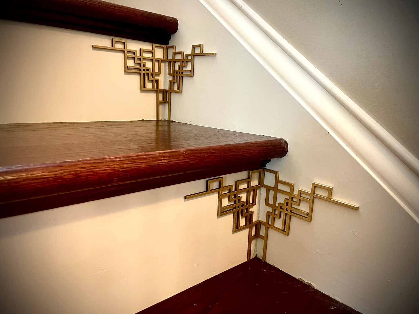 Art Deco art deco staircase corner accents / embellishments (set of 4) available in multiple finishes-style M