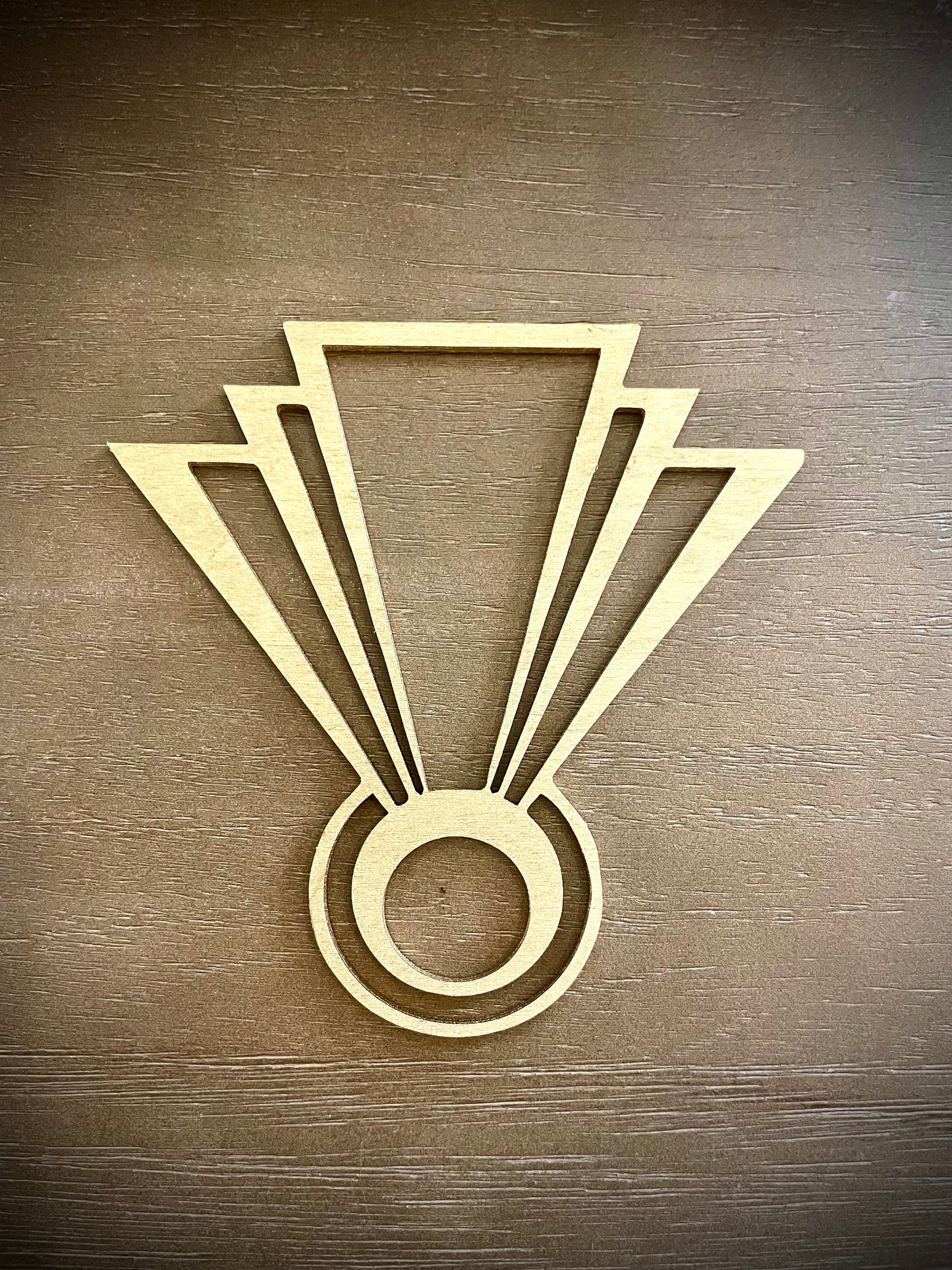 Boho Modern Art Deco Art Deco wood drawer knob or pull accent available in natural or 14 other finishes.  2 pieces. Set R