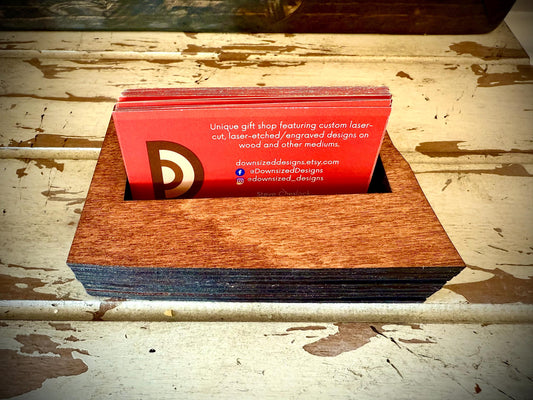 North Dakota Wood Business Card Holder | 12 Finishes | Office Gift