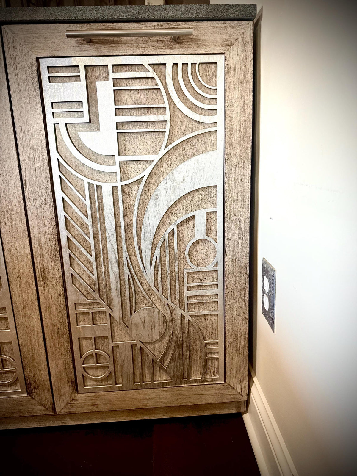 Art Deco Geometry Kitchen & Bathroom Cabinet Facing Panels | Custom Sized | Raw, Primed & Finished | Style 001