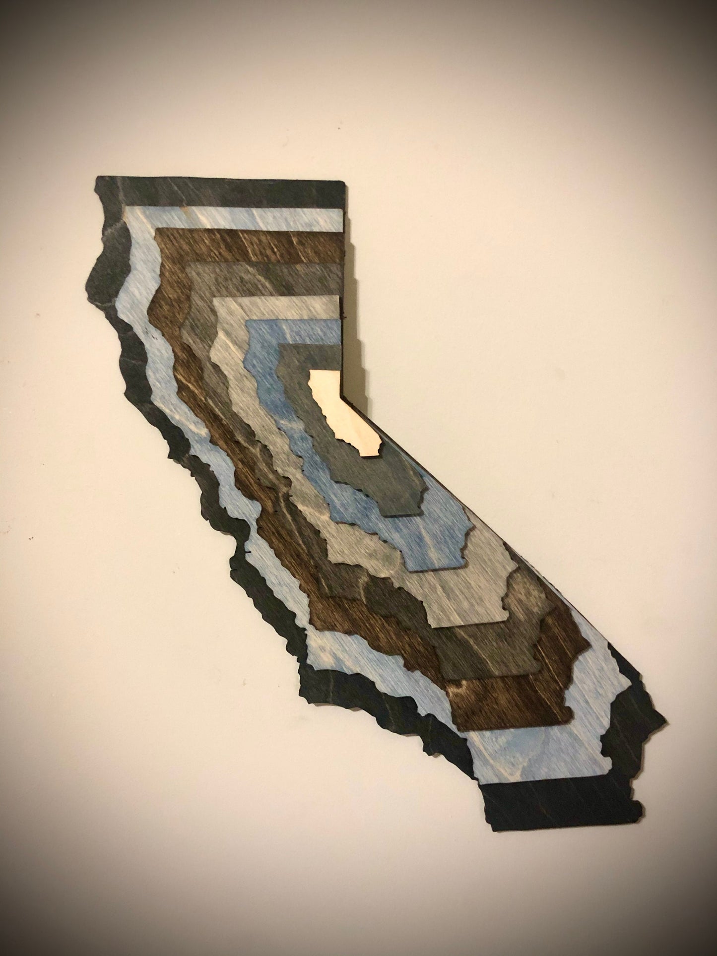 California Stacked State 3D Wood Table & Wall Art | Multi-Color