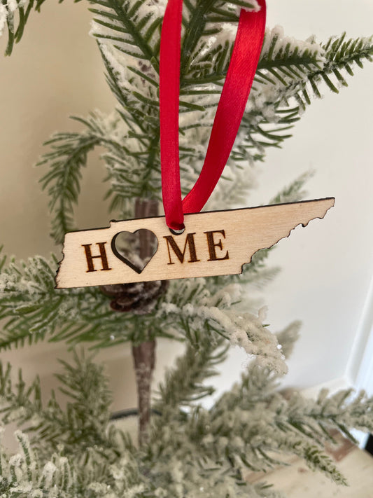 Tennessee HOME Wood Ornament & Gift Tag | 12 Finishes | State Pride Gift