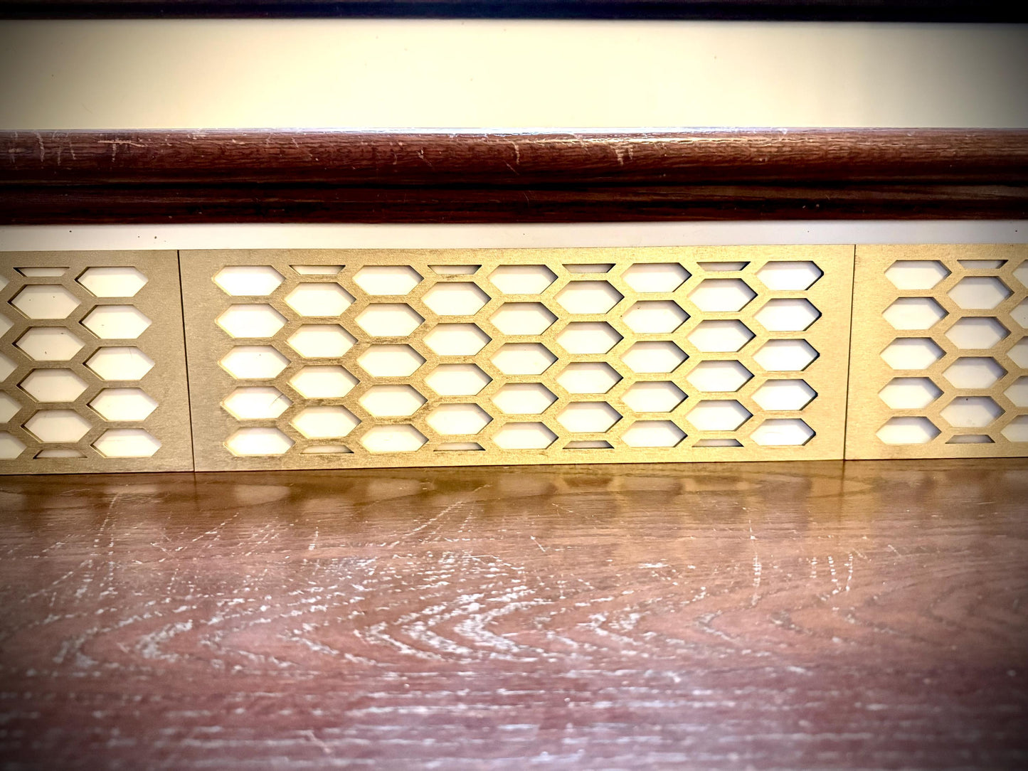 Art Deco art deco honeycomb shapes staircase accents / embellishments (set of 3) available in multiple finishes-Art Deco style H