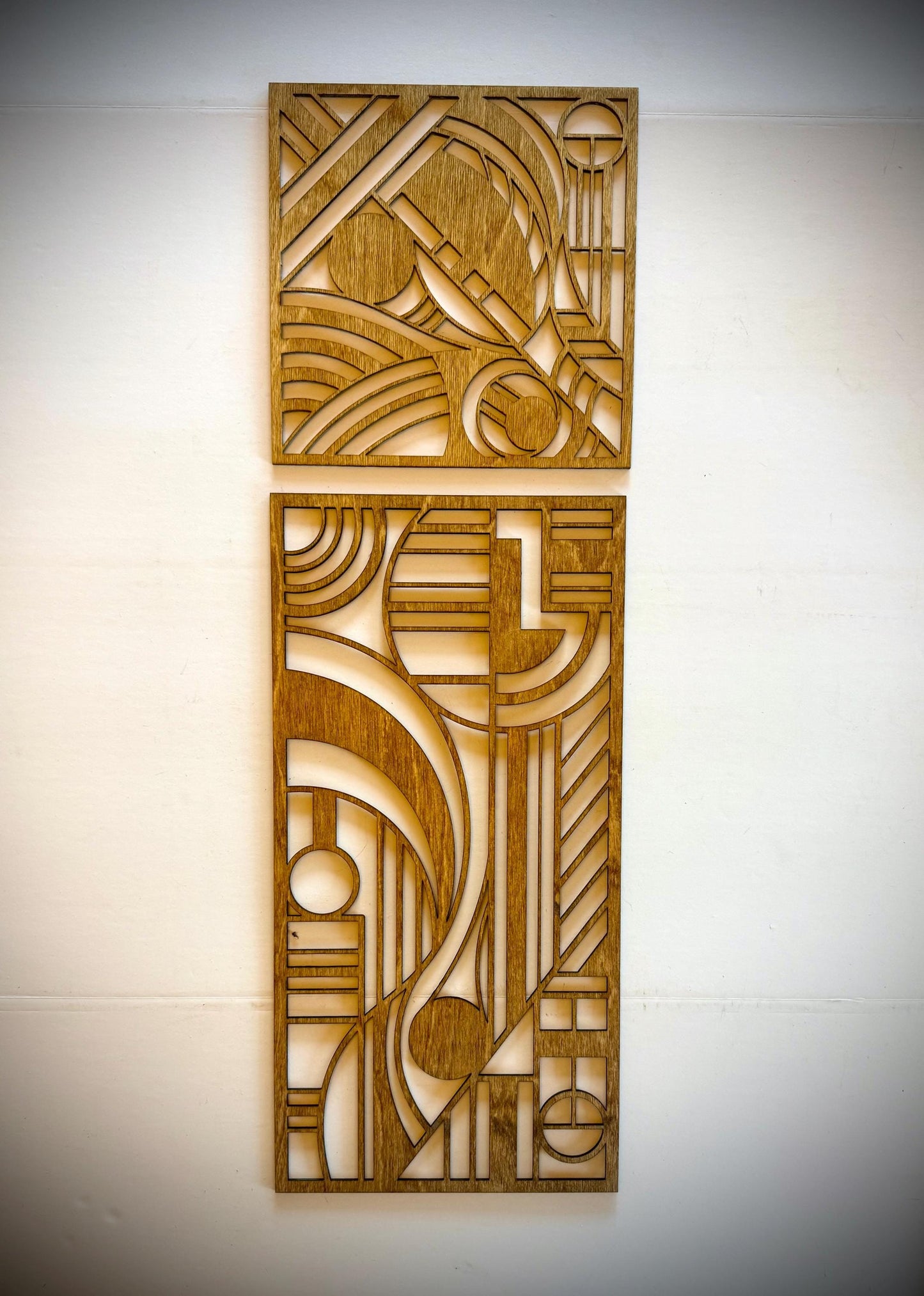 Boho Modern Art Deco Art Deco Geometry wood wall art, mixed 4 panel in 15 finishes, wall decor, wall art original