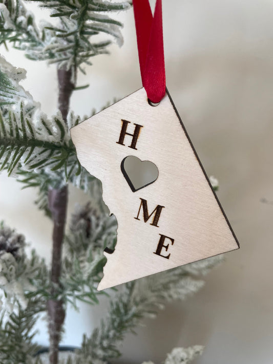 Washington DC HOME Wood Ornament & Gift Tag | 12 Finishes | State Pride Gift