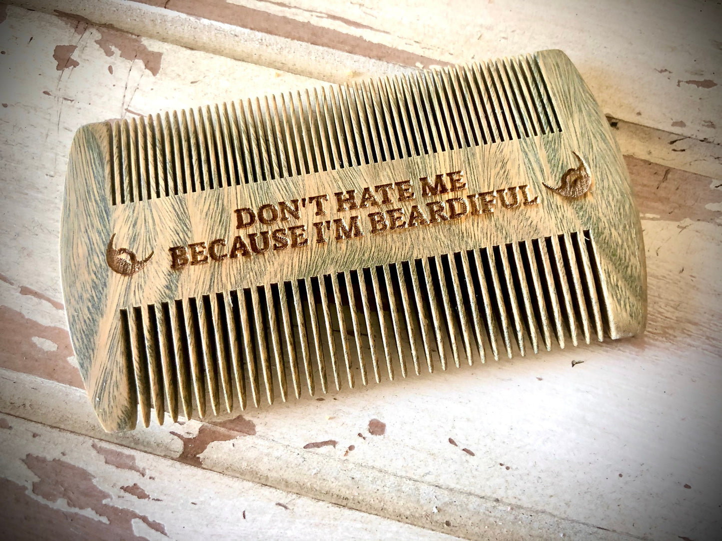 Custom Engraved Wood Beard Comb | Father's Day Gift for Dad or Husband
