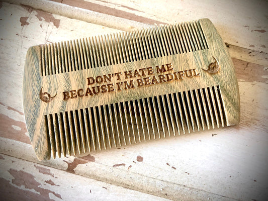 Custom Engraved Wood Beard Comb | Father's Day Gift for Dad or Husband