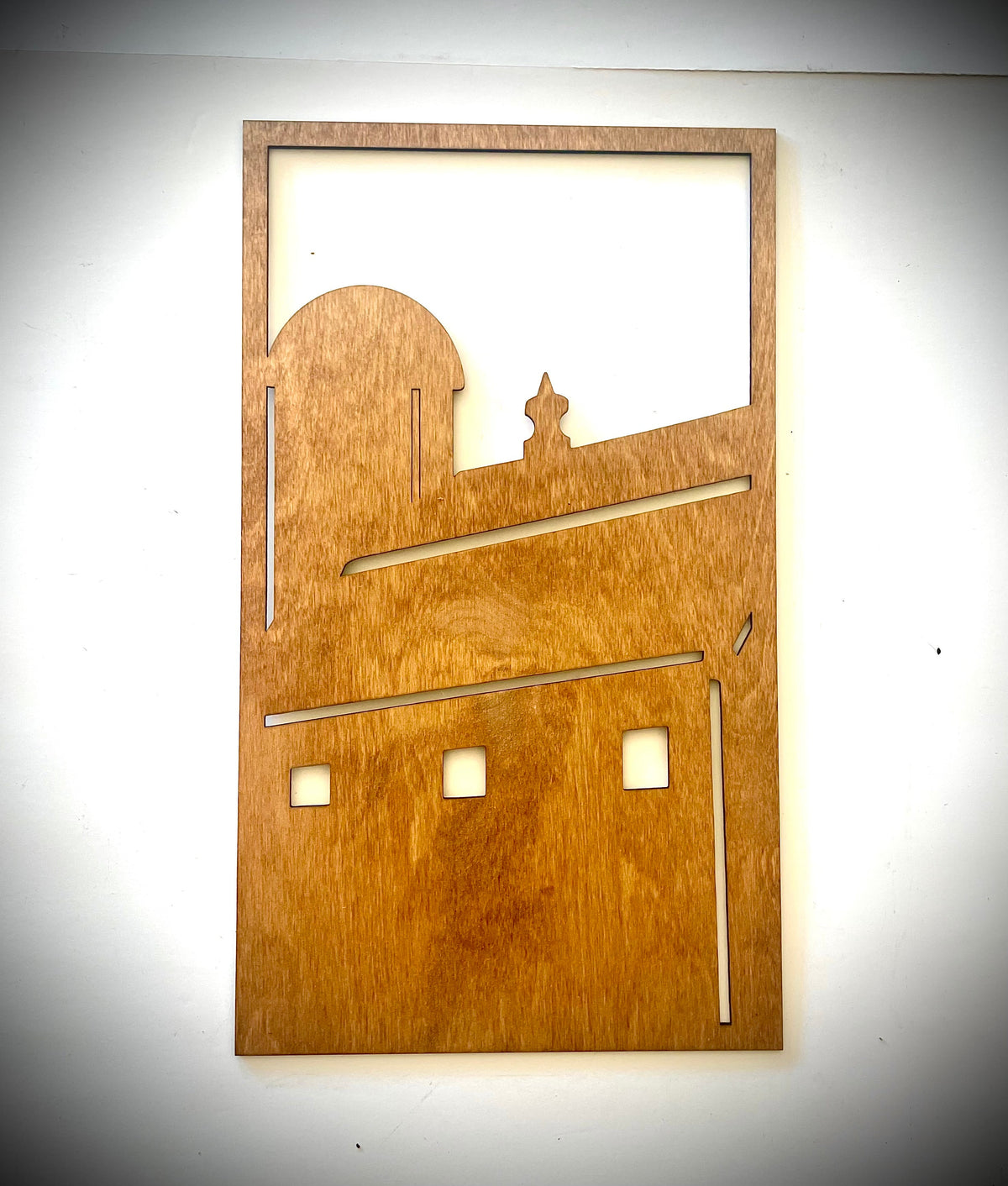 Farm Scene with Goat & Barn 3-piece decorative wall panel set, detail view of single barn panel