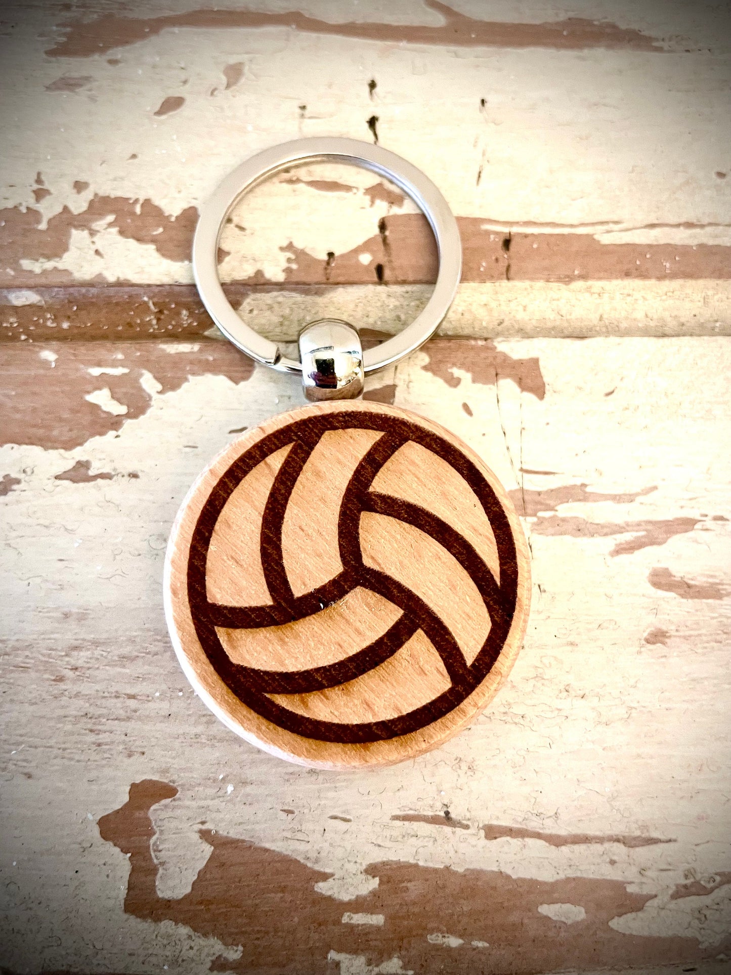 Volleyball Wood Keychain | Senior Night, Team & Coach Gift | Laser Engraved