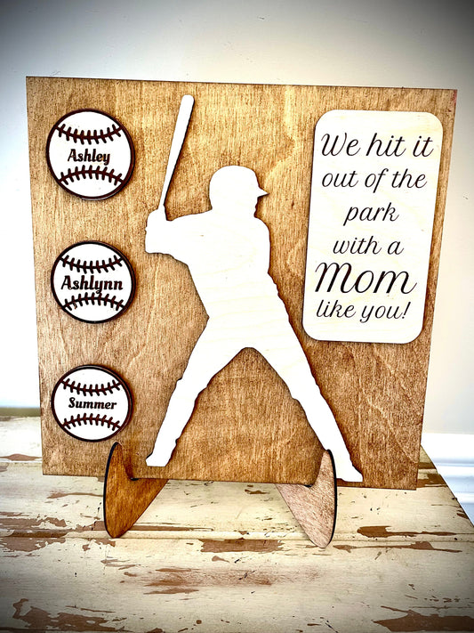 Custom Baseball Wood Plaque | Mother's Day, Birthday & Christmas Gift