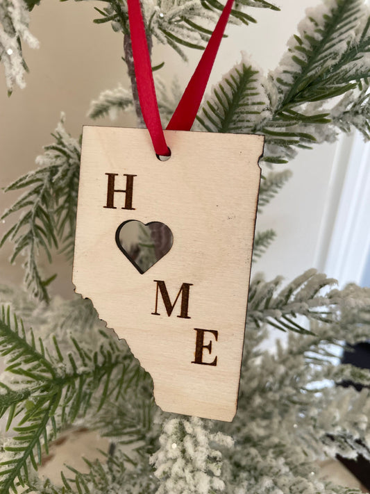 Alberta HOME Wood Ornament & Gift Tag | 12 Finishes | Province Pride Gift