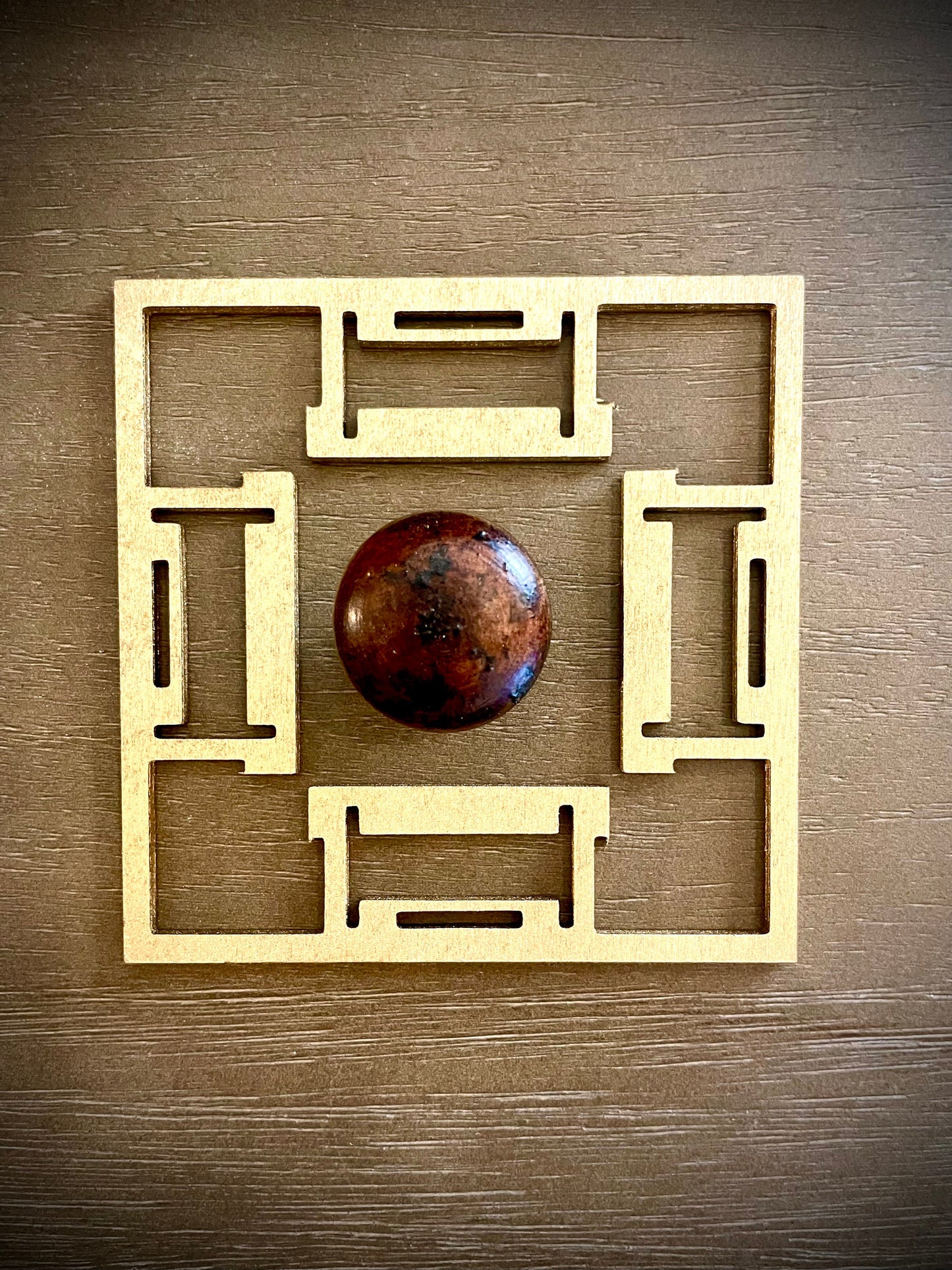 Boho Modern Art Deco Art Deco wood drawer knob or pull accent available in natural or 14 other finishes.  2 pieces. Set V