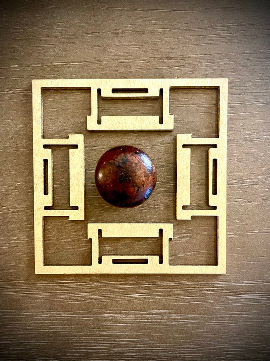 Boho Modern Art Deco Art Deco wood drawer knob or pull accent available in natural or 14 other finishes.  2 pieces. Set V