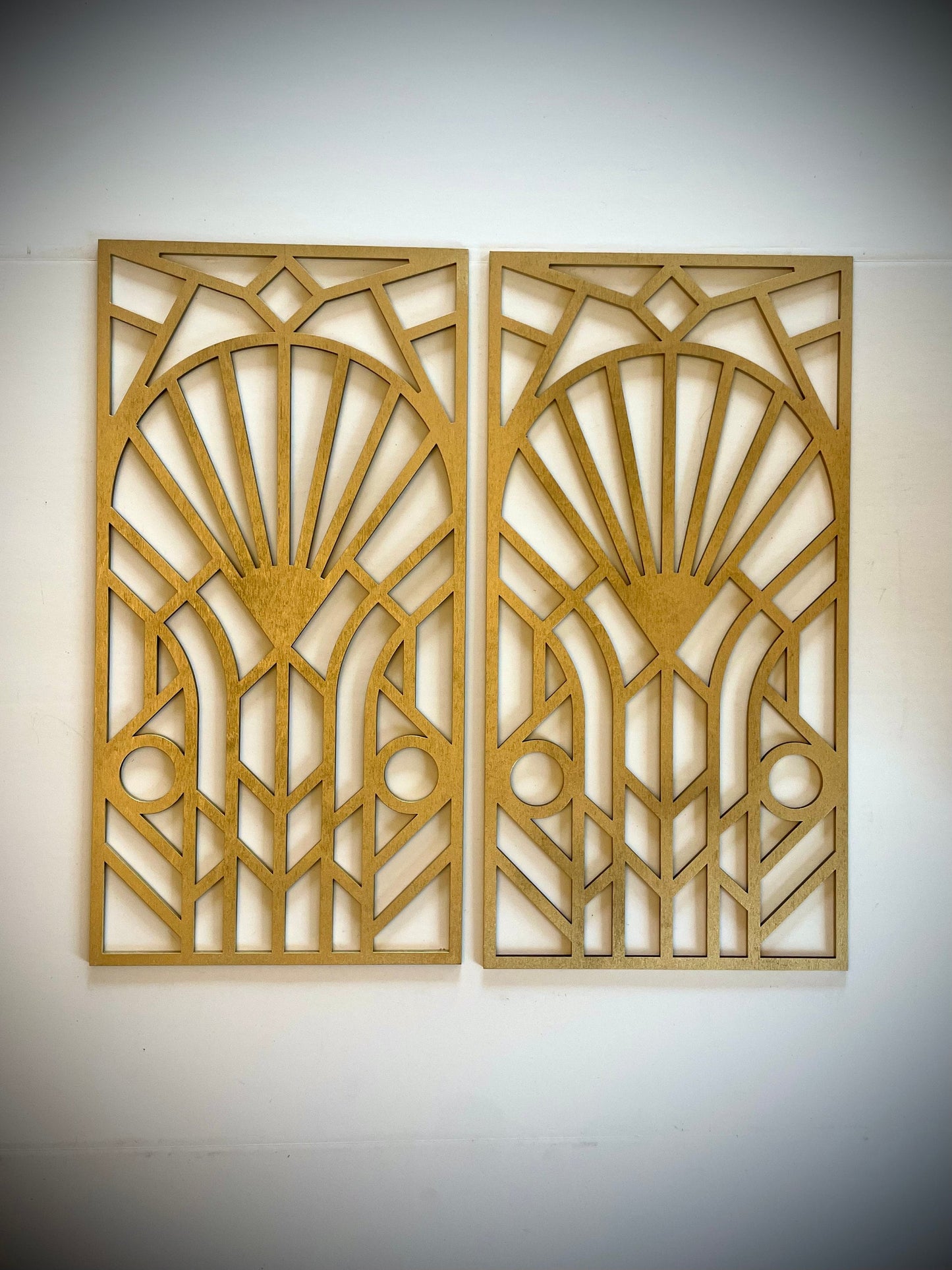 Boho Modern Art Deco Art Deco Geometry wood wall art, 2 panel in multiple sizes and finishes, decor original set x