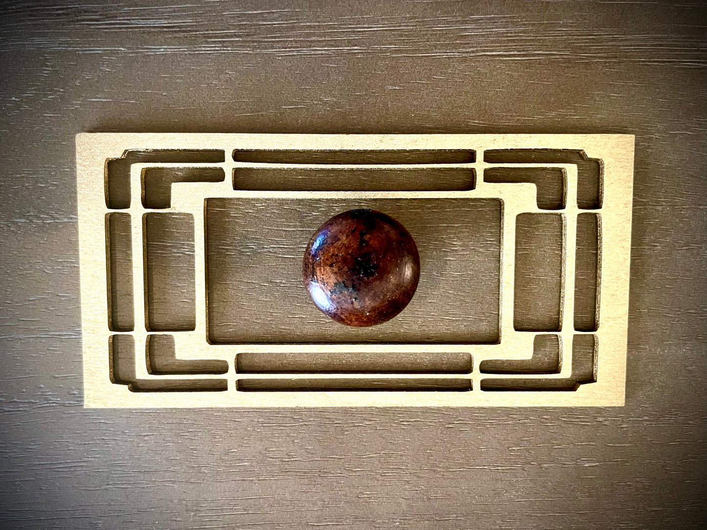 Boho Modern Art Deco Art Deco wood drawer knob or pull accent available in natural or 14 other finishes.  2 pieces. Set X
