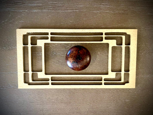 Boho Modern Art Deco Art Deco wood drawer knob or pull accent available in natural or 14 other finishes.  2 pieces. Set X