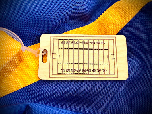 Football Field Wood Bag Tag | Personalized Luggage Tag | Custom Football Gift