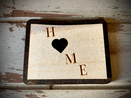 Colorado HOME 2-Layer Wood Refrigerator Magnet | 12 Finishes | State Pride Gift