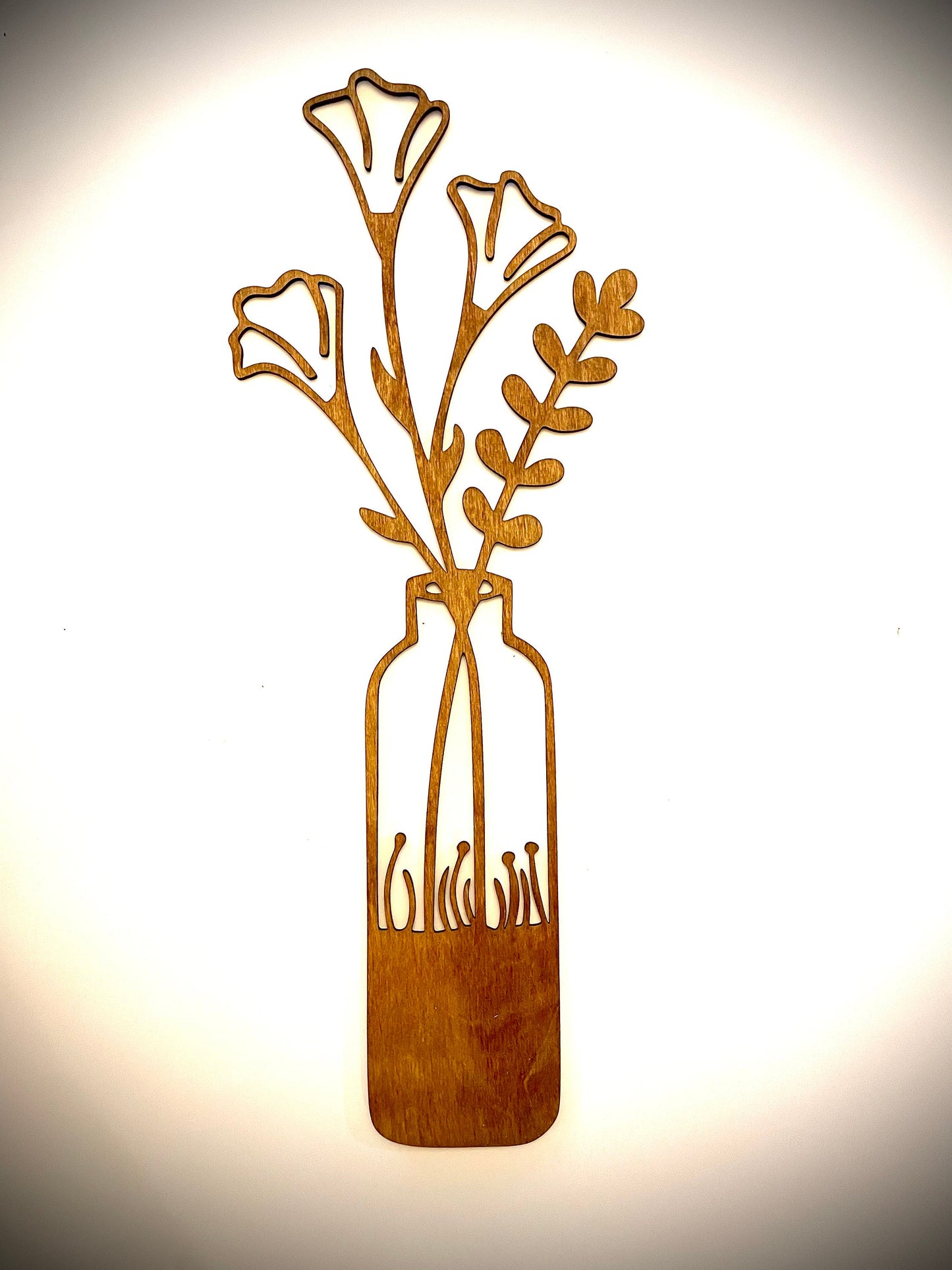 Boho Flower Vase Wood Wall Art | 3-Panel Set | Multiple Colors